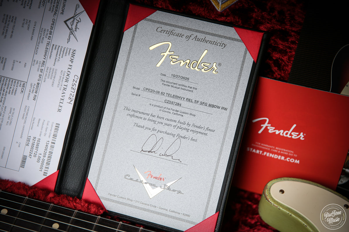 2025 Fender Custom Shop 62' Tele Dale Wilson Masterbuilt Heavy Relic Super Faded Surf Green