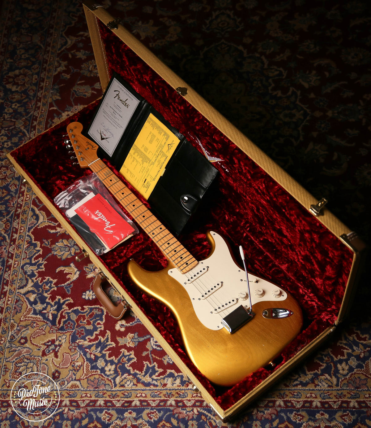 Fender Custom Shop 57&#39; Journeyman Relic Stratocaster Frost Gold &amp; Case &amp; COA - ProTone Music