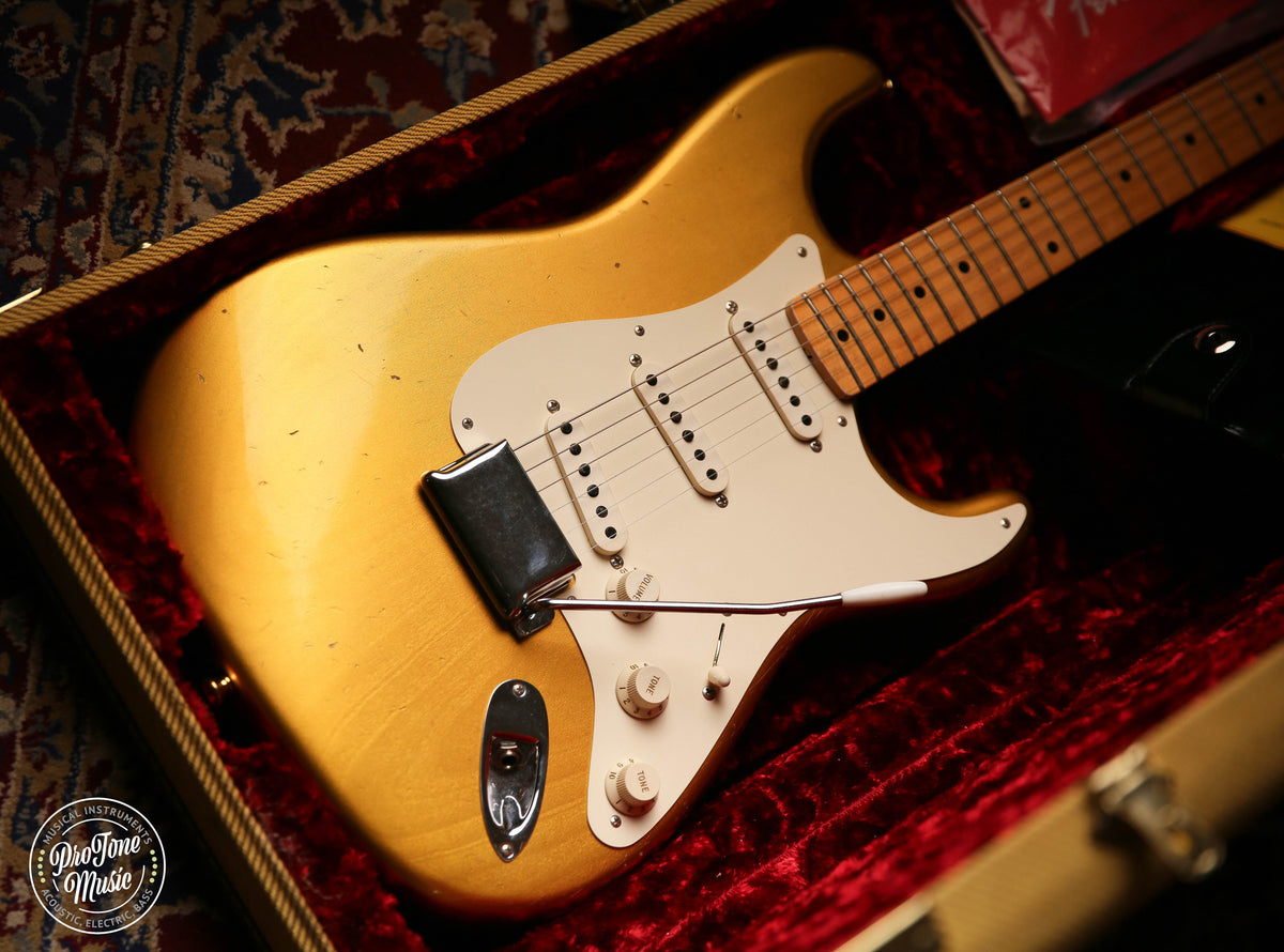 Fender Custom Shop 57&#39; Journeyman Relic Stratocaster Frost Gold &amp; Case &amp; COA - ProTone Music