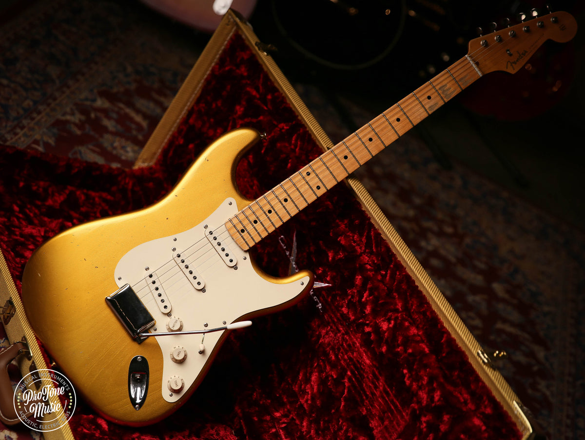 Fender Custom Shop 57&#39; Journeyman Relic Stratocaster Frost Gold &amp; Case &amp; COA - ProTone Music