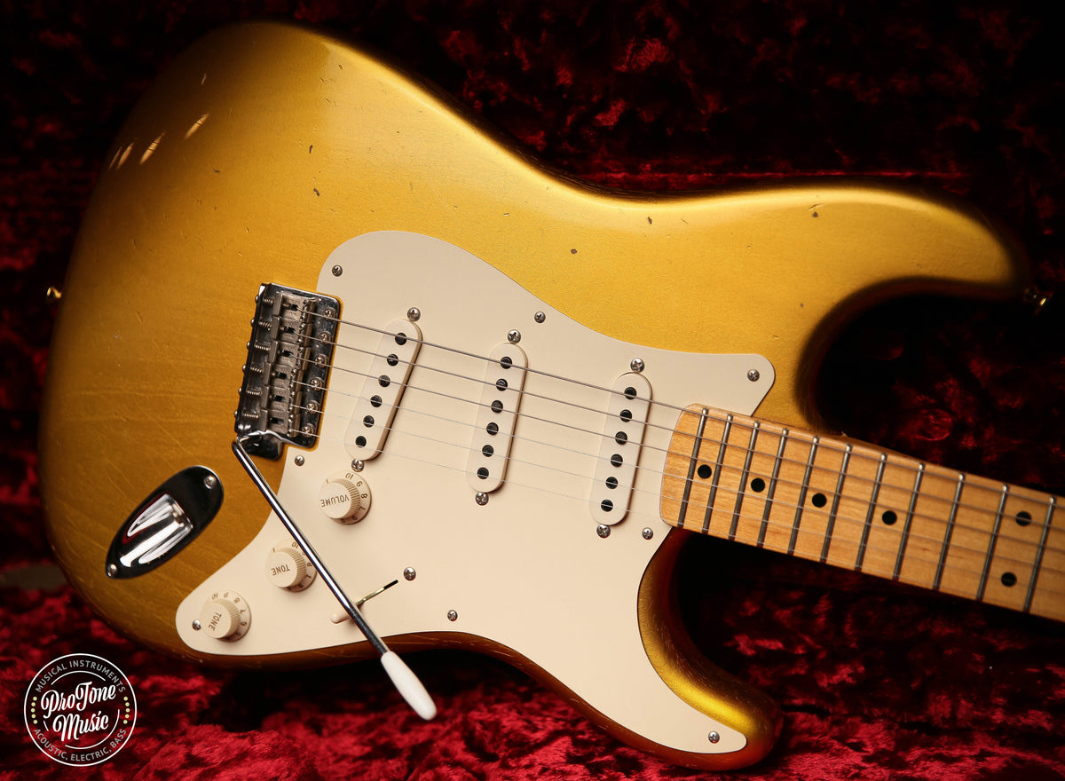 Fender Custom Shop 57&#39; Journeyman Relic Stratocaster Frost Gold &amp; Case &amp; COA - ProTone Music