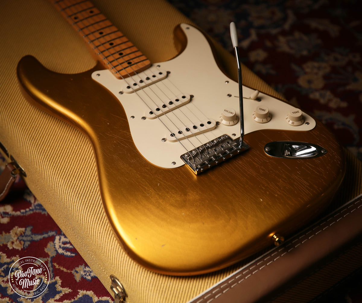 Fender Custom Shop 57&#39; Journeyman Relic Stratocaster Frost Gold &amp; Case &amp; COA - ProTone Music