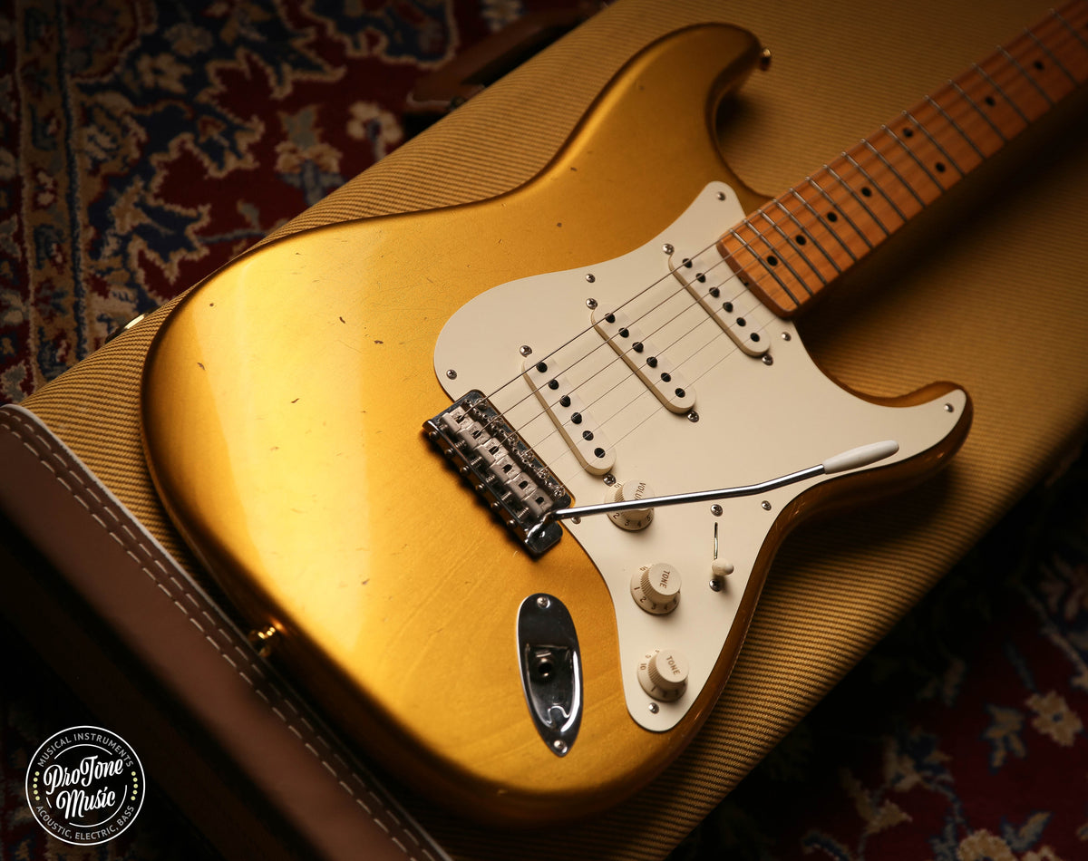 Fender Custom Shop 57&#39; Journeyman Relic Stratocaster Frost Gold &amp; Case &amp; COA - ProTone Music