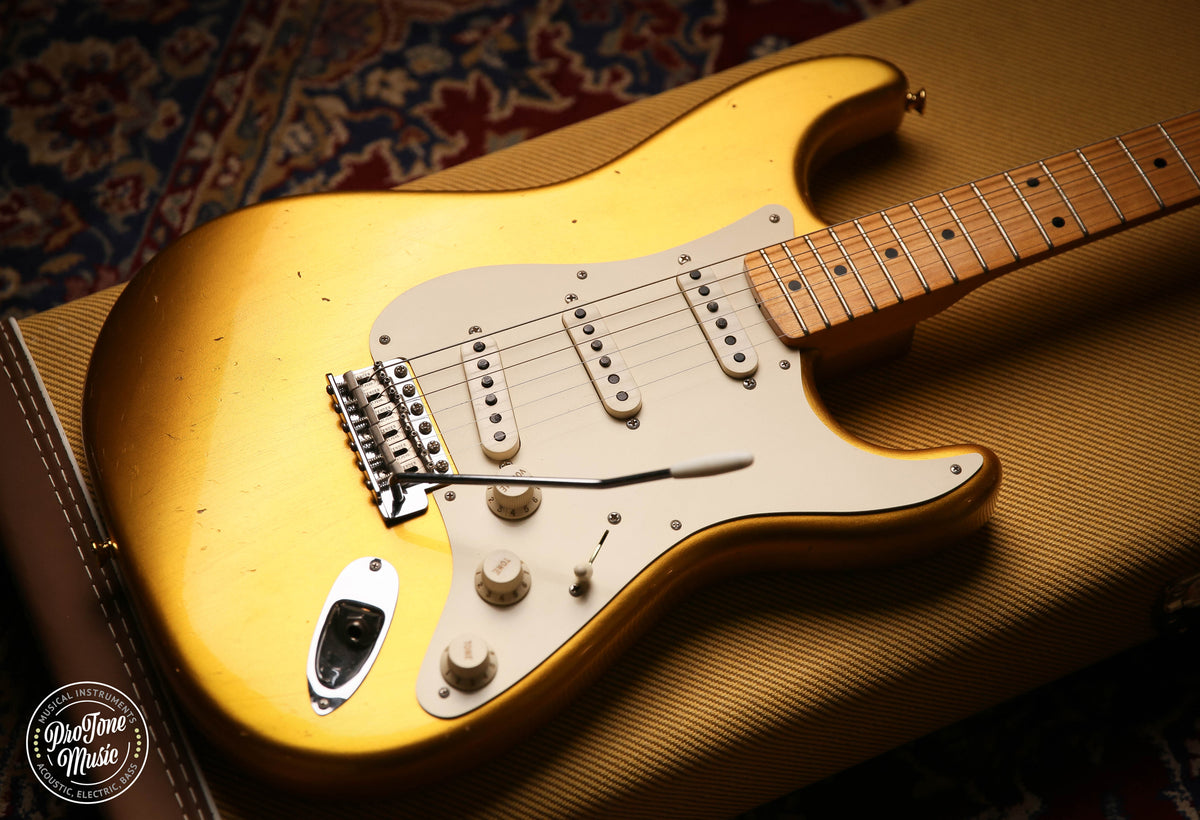 Fender Custom Shop 57&#39; Journeyman Relic Stratocaster Frost Gold &amp; Case &amp; COA - ProTone Music