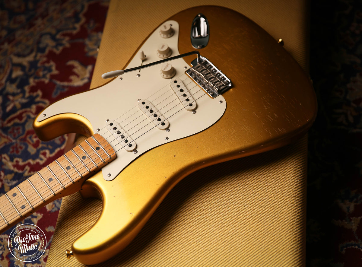 Fender Custom Shop 57&#39; Journeyman Relic Stratocaster Frost Gold &amp; Case &amp; COA - ProTone Music