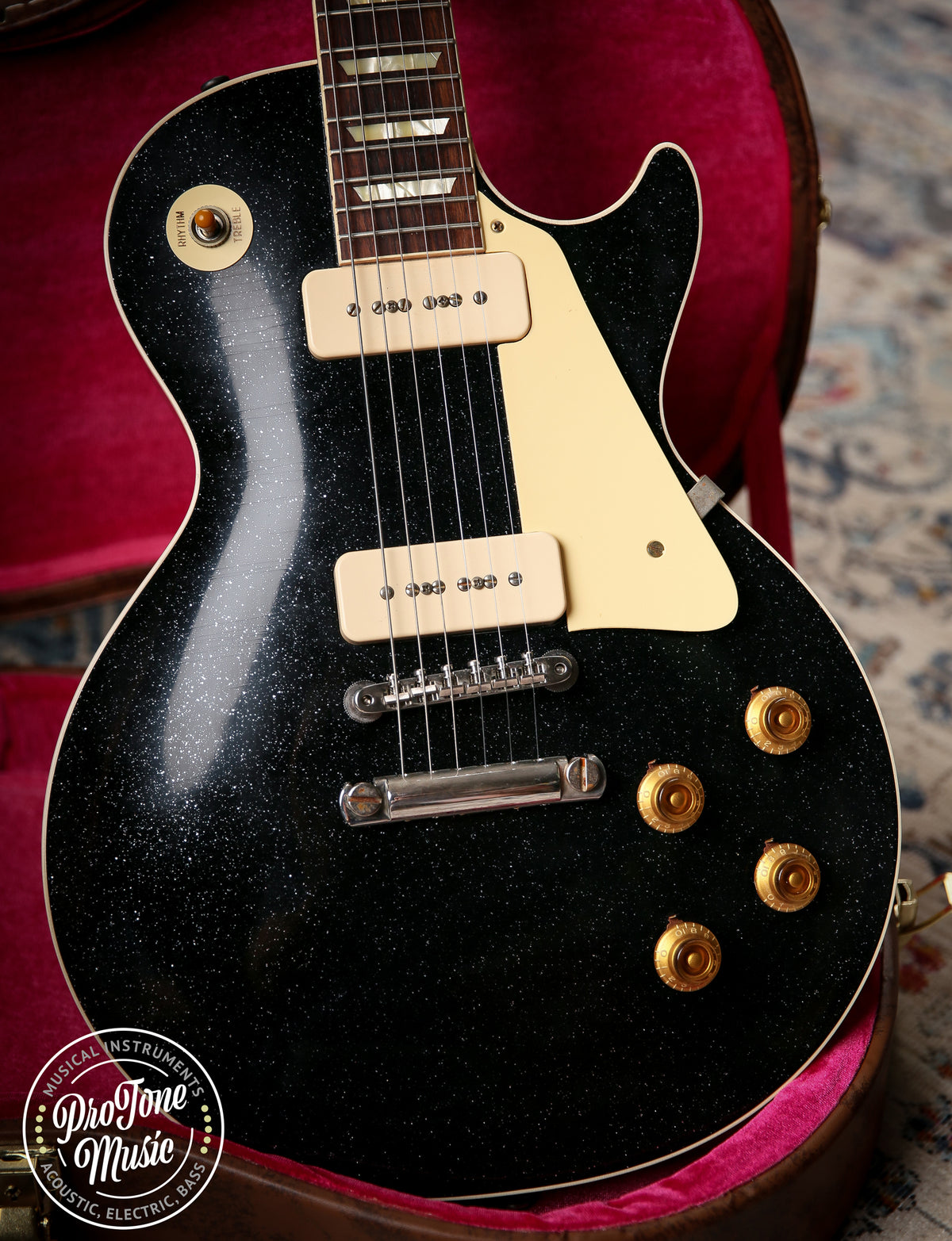 2025 Gibson Custom Shop Les Paul 56' Murphy Lab Ultra Light Aged Black Sparkle