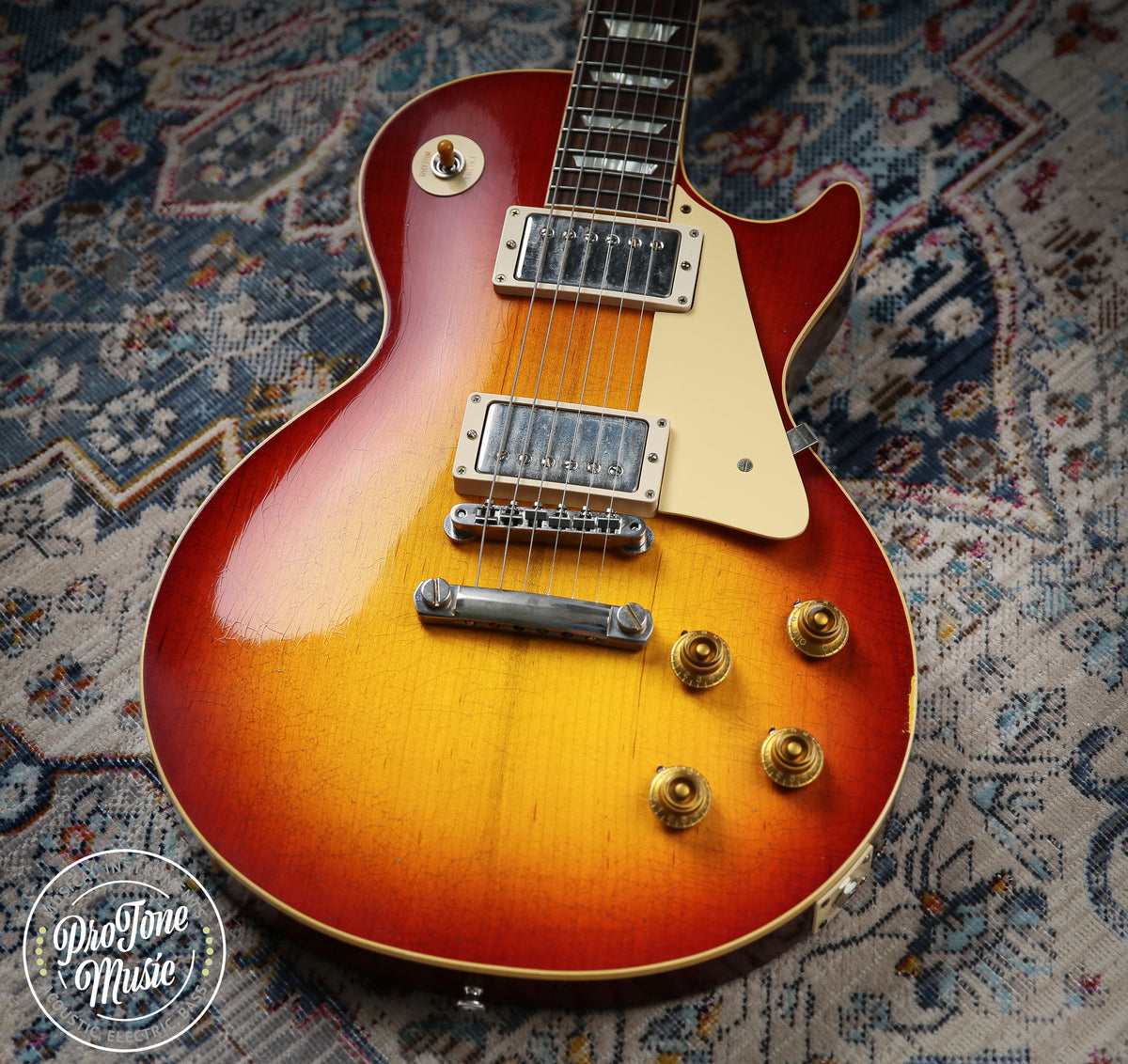 2022 Gibson Custom Shop 1958 Les Paul Murphy Lab Ultra Light Aged Washed Cherry Sunburst