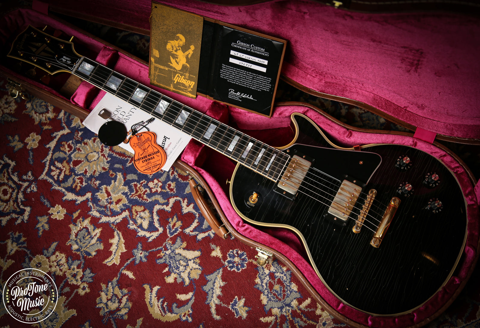 Gibson USA Les Paul Custom 68' Reissue M2M Aged Limited Limited Ebony - ProTone Music Limited