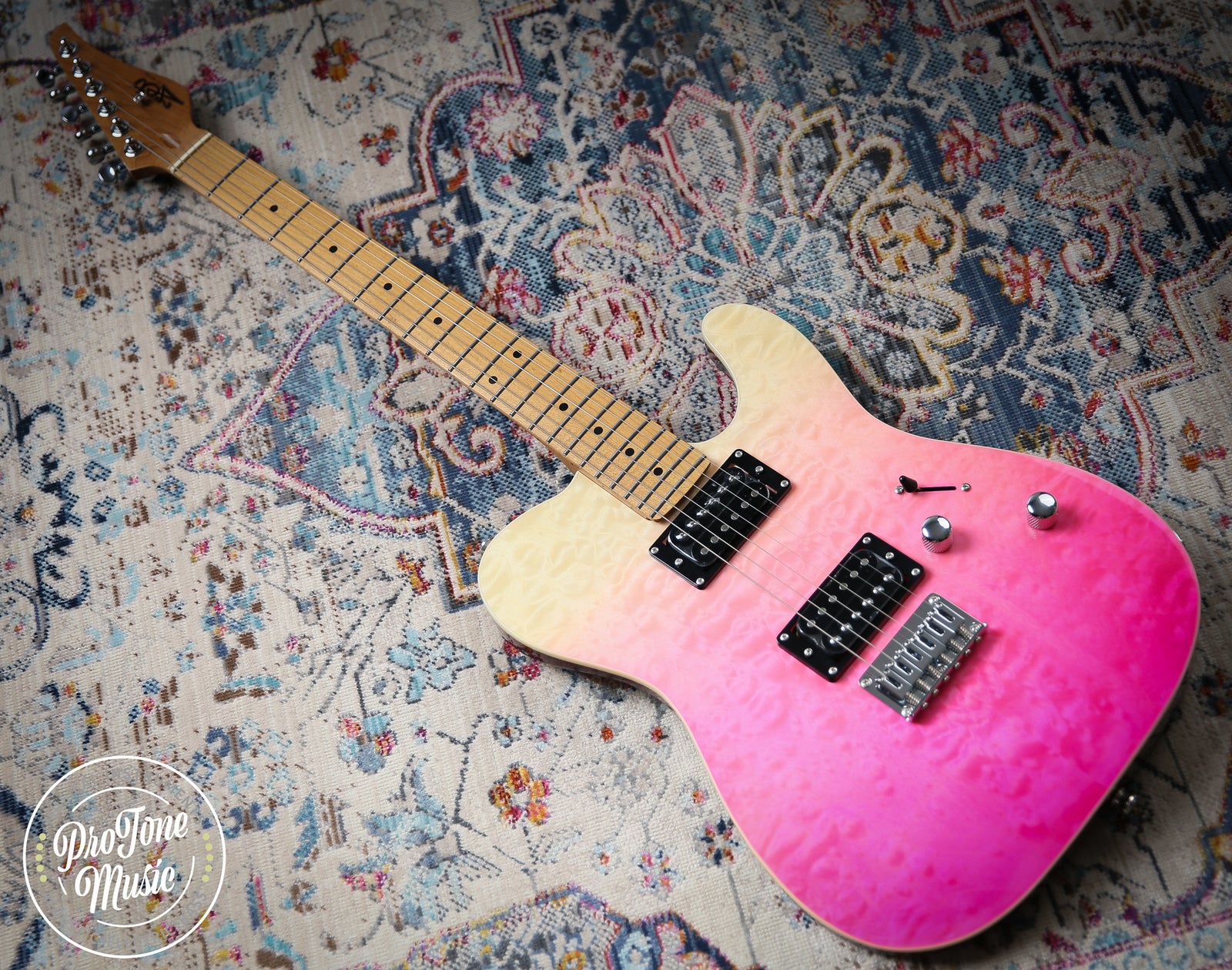 Jet Guitars JT-450 QTPK Quilted Transparent Pink - ProTone Music Limited