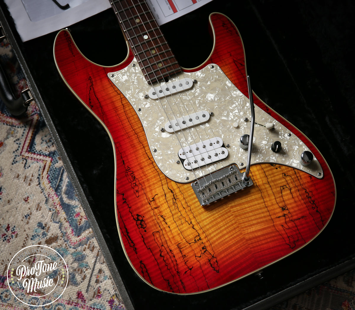 James Tyler USA Studio Elite HD Spalted Maple Cherry Sunburst