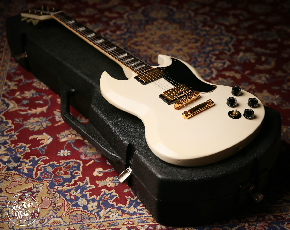 1987 Gibson USA SG White &amp; Chainsaw Hard Case - ProTone Music