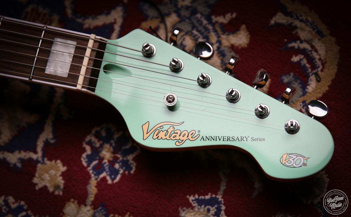 Vintage 30th Anniversary V65 Electric Guitar with Vibrato Ventura Green