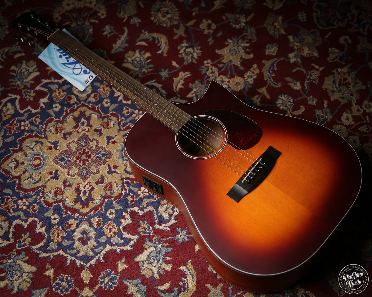 Aria 111-CE Electro Acoustic Dreadnought Guitar Matte Tobacco Burst