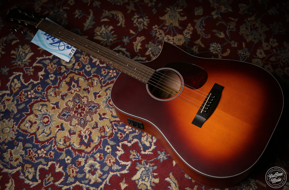 Aria 111-CE Electro Acoustic Dreadnought Guitar Matte Tobacco Burst