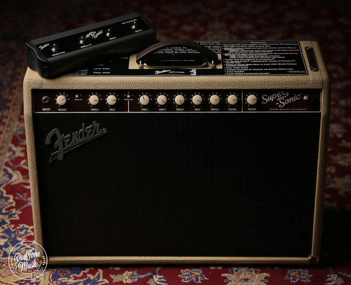 Fender Super Sonic 22 Watt 1 x 12 Valve Guitar Amp Combo Blond - ProTone Music