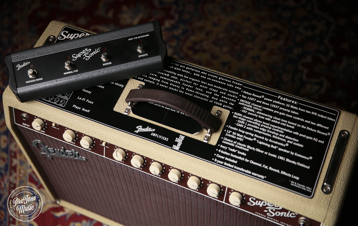 Fender Super Sonic 22 Watt 1 x 12 Valve Guitar Amp Combo Blond - ProTone Music