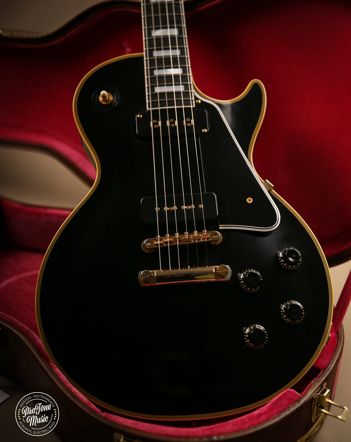 Gibson Custom Shop 54' Reissue Les Paul Custom VOS Staple Pickup Ebony - ProTone Music Limited