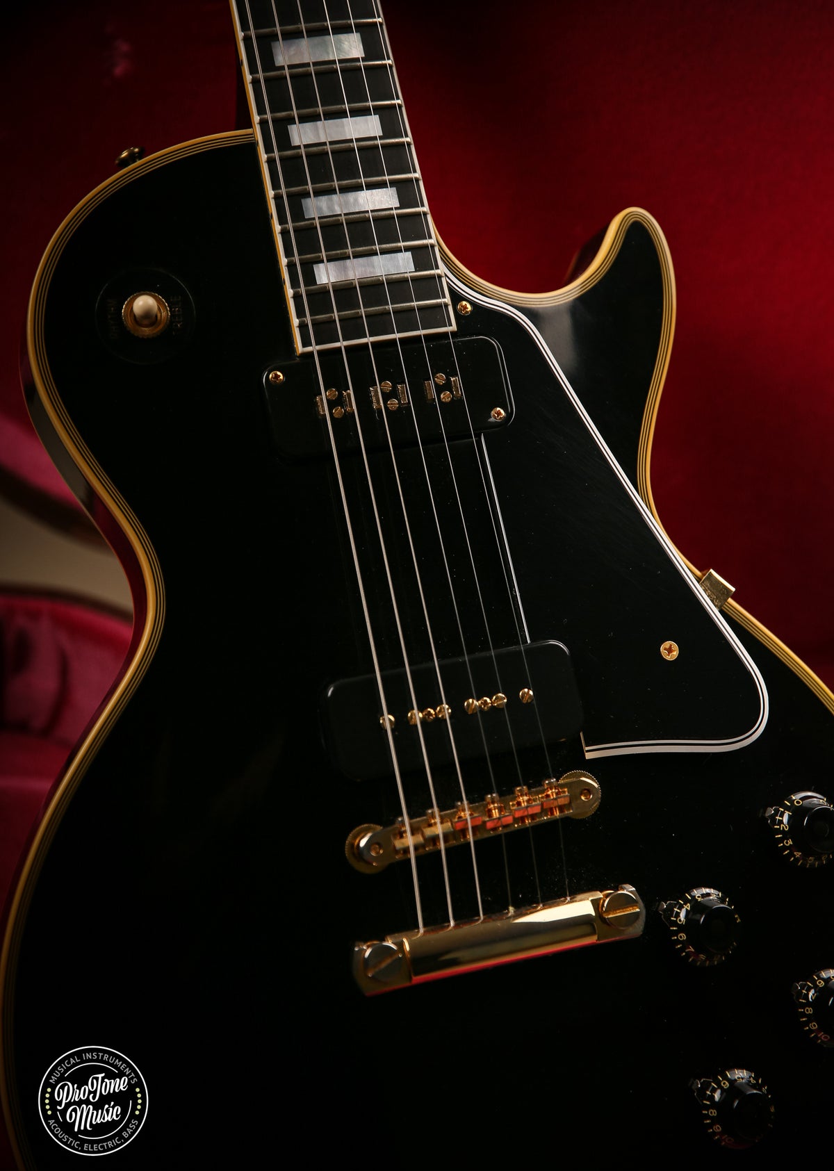 Gibson Custom Shop 54' Reissue Les Paul Custom VOS Staple Pickup Ebony - ProTone Music Limited