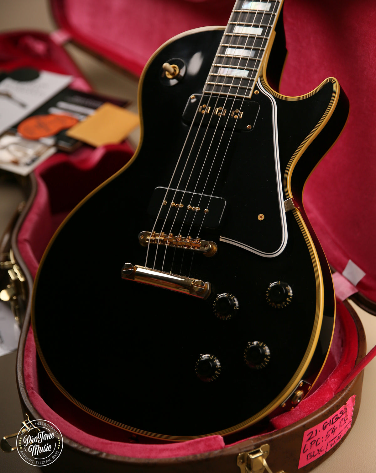 Gibson Custom Shop 54' Reissue Les Paul Custom VOS Staple Pickup Ebony - ProTone Music Limited