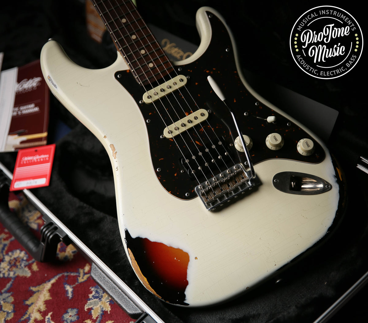 Xotic California Classic XSC-2 HSS Heavy Relic White Over Sunburst - ProTone Music