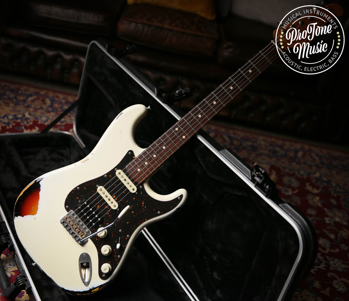 Xotic California Classic XSC-2 HSS Heavy Relic White Over Sunburst - ProTone Music