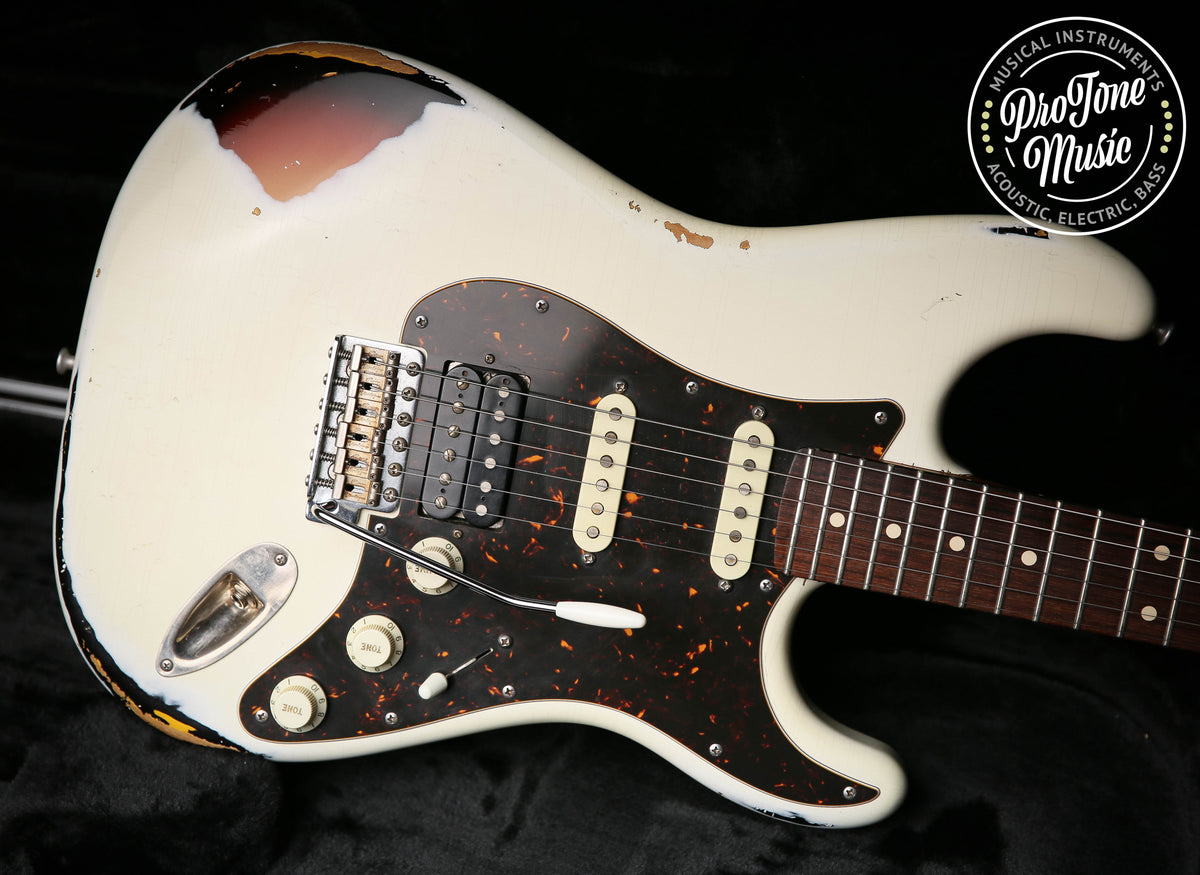 Xotic California Classic XSC-2 HSS Heavy Relic White Over Sunburst - ProTone Music