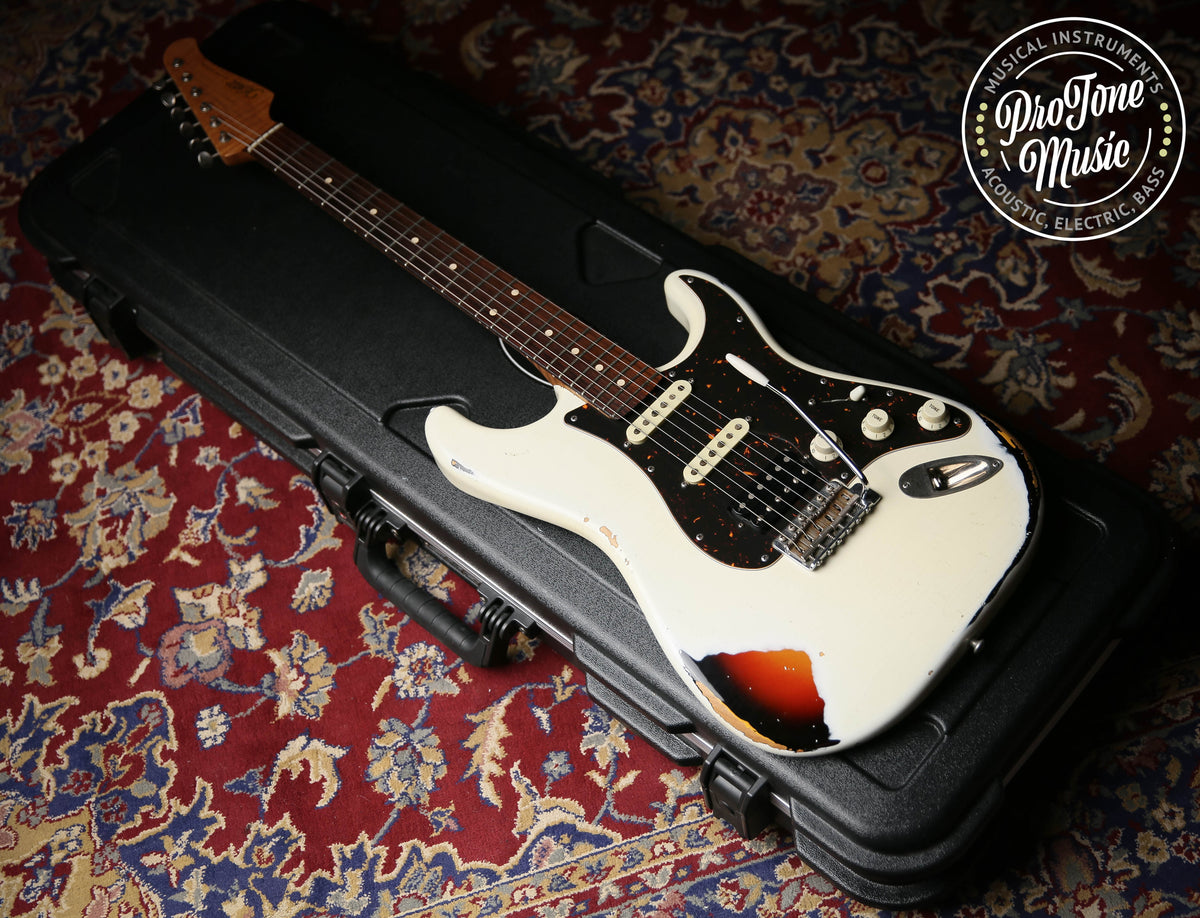 Xotic California Classic XSC-2 HSS Heavy Relic White Over Sunburst - ProTone Music