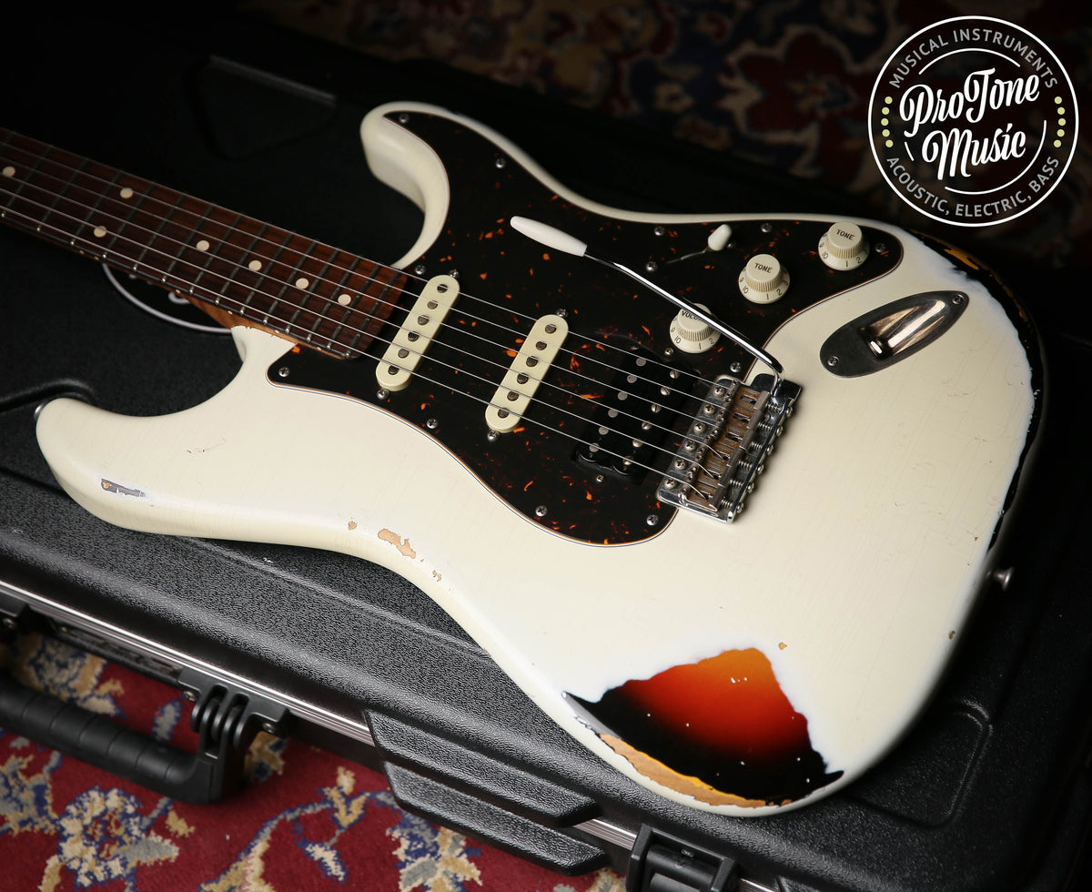 Xotic California Classic XSC-2 HSS Heavy Relic White Over Sunburst - ProTone Music