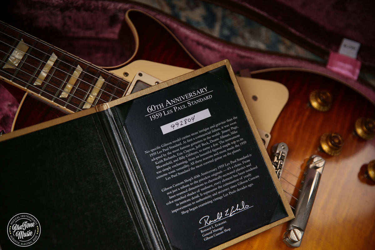 2019 Gibson Custom Shop 59' Les Paul Standard 60th Anniversary VOS Factory Burst