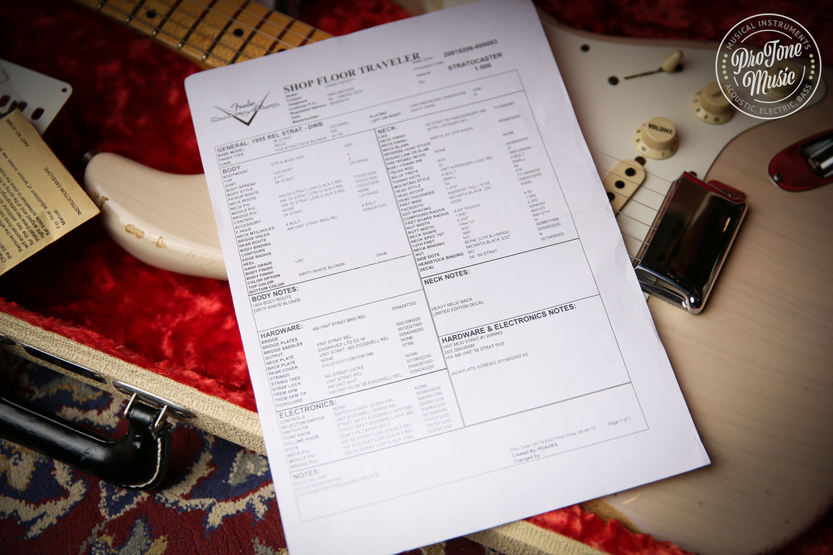 2015 Fender USA Custom Shop 55 Stratocaster Relic Dirty White Blonde