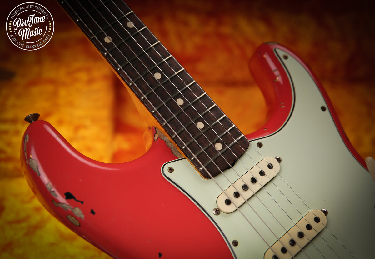 Fender Custom Shop Michael Landau 63' Stratocaster Relic Faded Fiesta Red over Sunburst