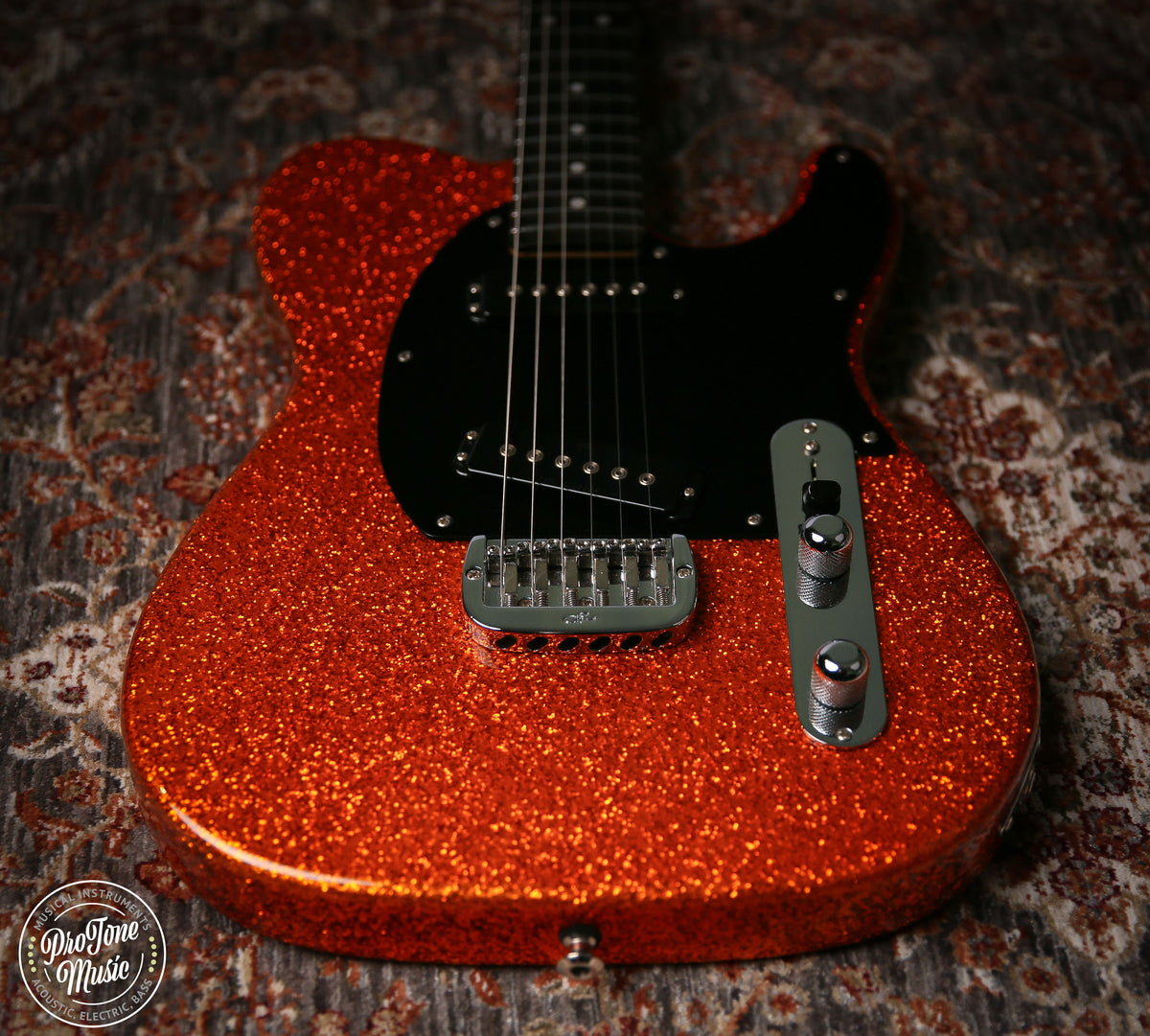 2019 G&L USA Custom Shop ASAT 2019 Orange Metal Flake