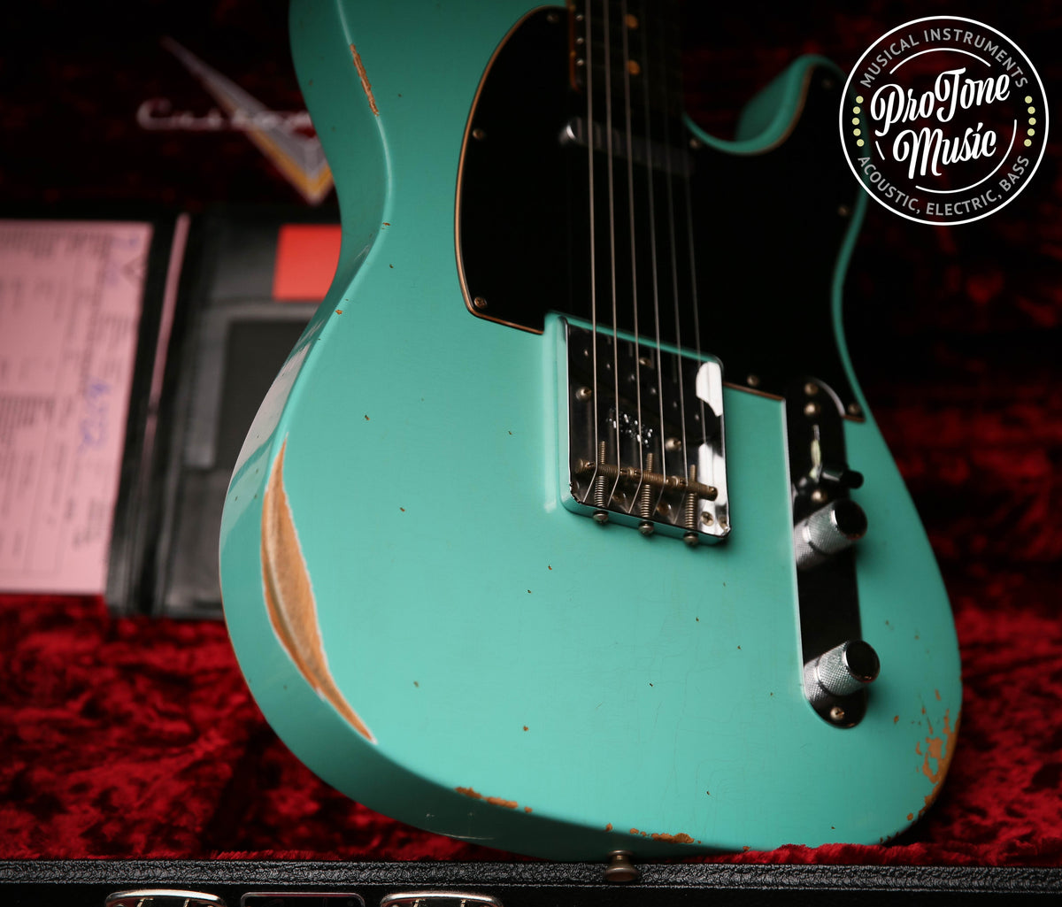 2019 Fender USA Custom Shop 63&#39; Telecaster Relic Roasted Sea Foam Green - ProTone Music