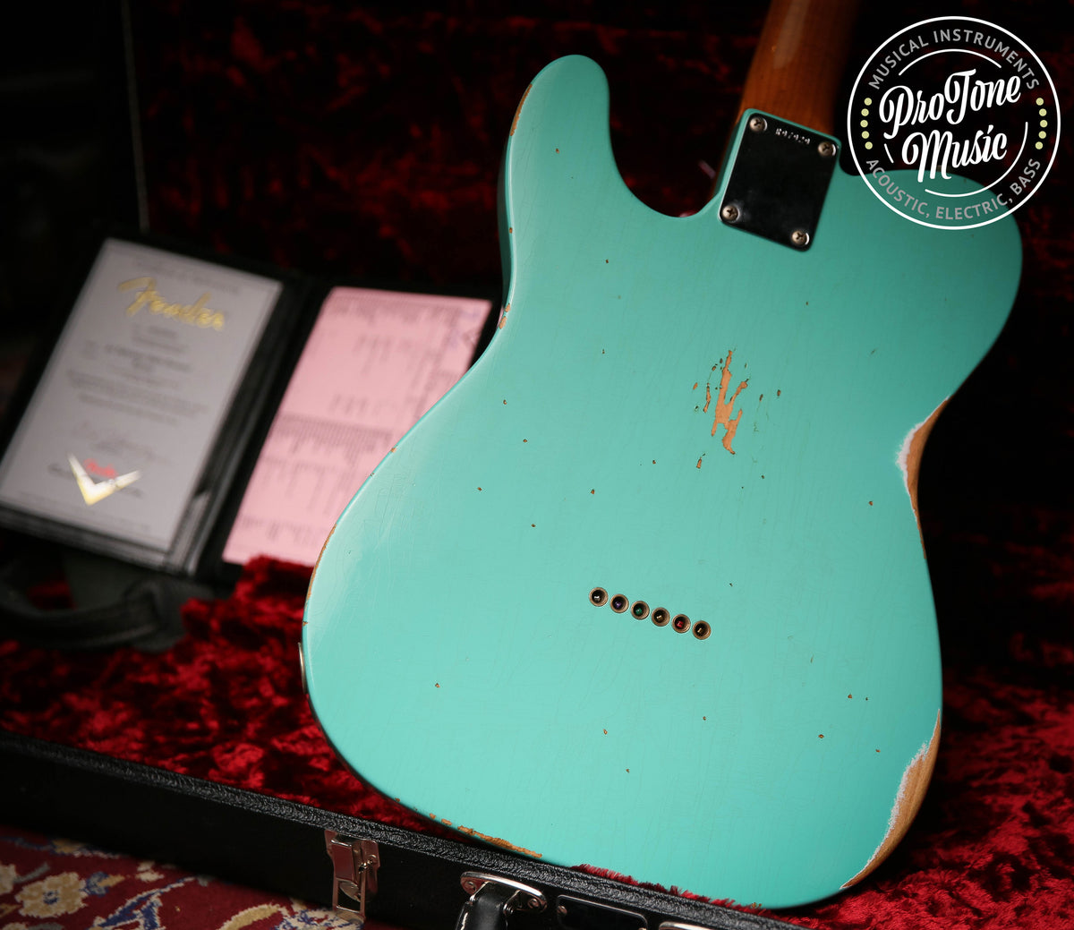 2019 Fender USA Custom Shop 63&#39; Telecaster Relic Roasted Sea Foam Green - ProTone Music