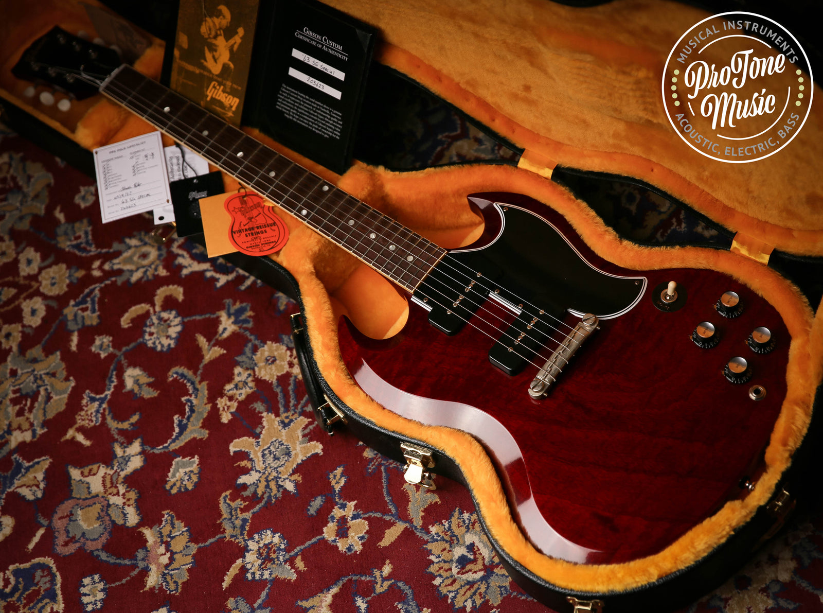 Gibson USA Custom Shop 63' SG Special Cherry Red VOS Used – Excellent - ProTone Music