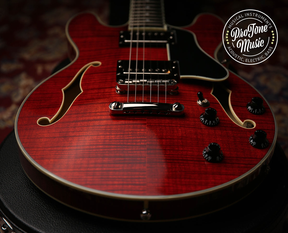 Eastman T484 Semi Hollow Cherry Red Flame Top &amp; Hard Case - ProTone Music