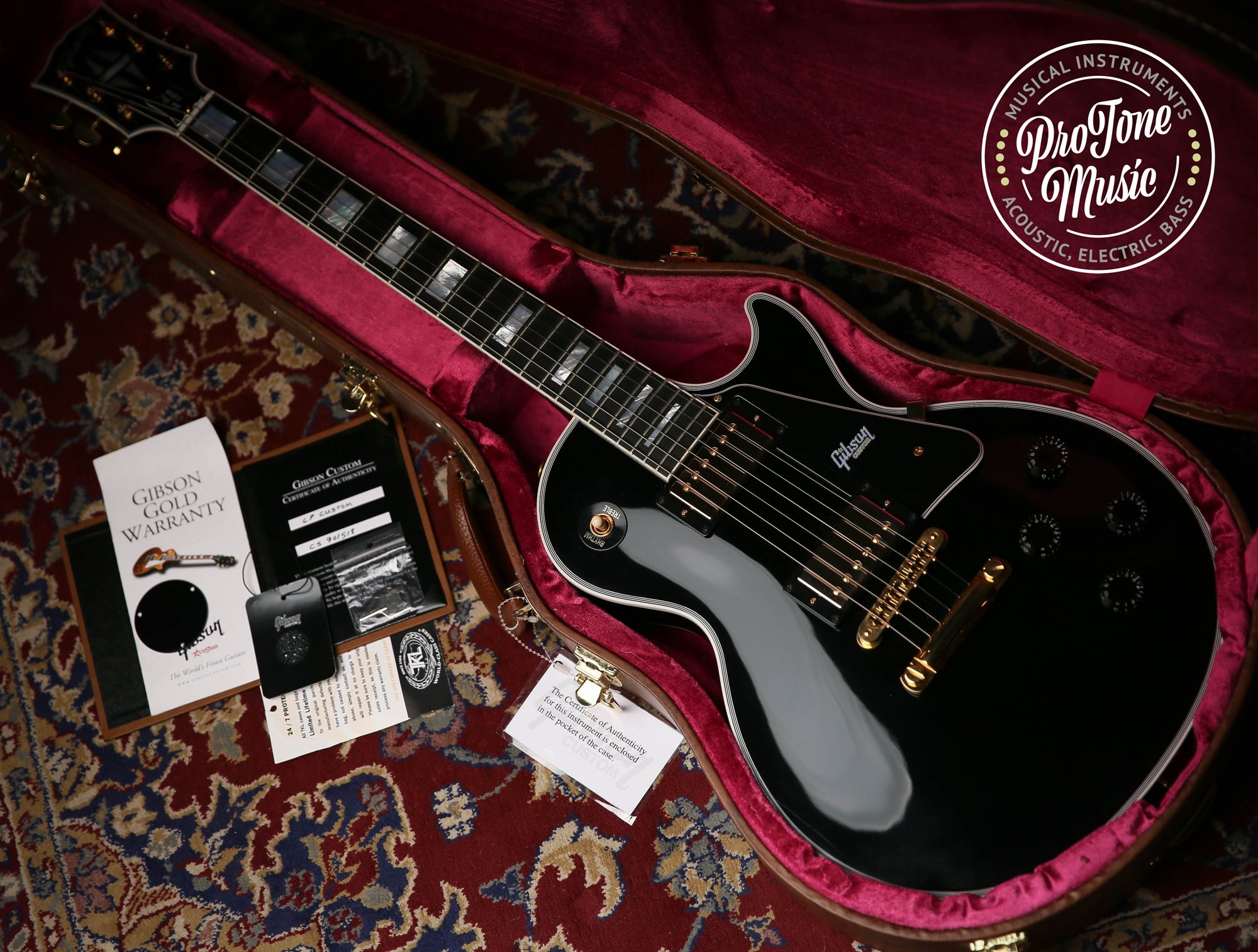 2019 Gibson USA Les Paul Custom Ebony ProTone Music Limited