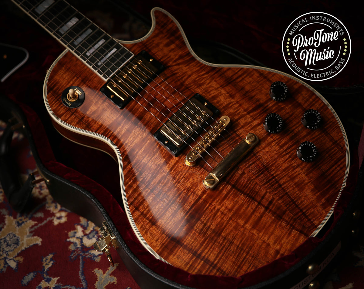 Gibson USA Les Paul Custom Shop Flame Koa &amp; Case &amp; Coa - Very Rare Model! - ProTone Music