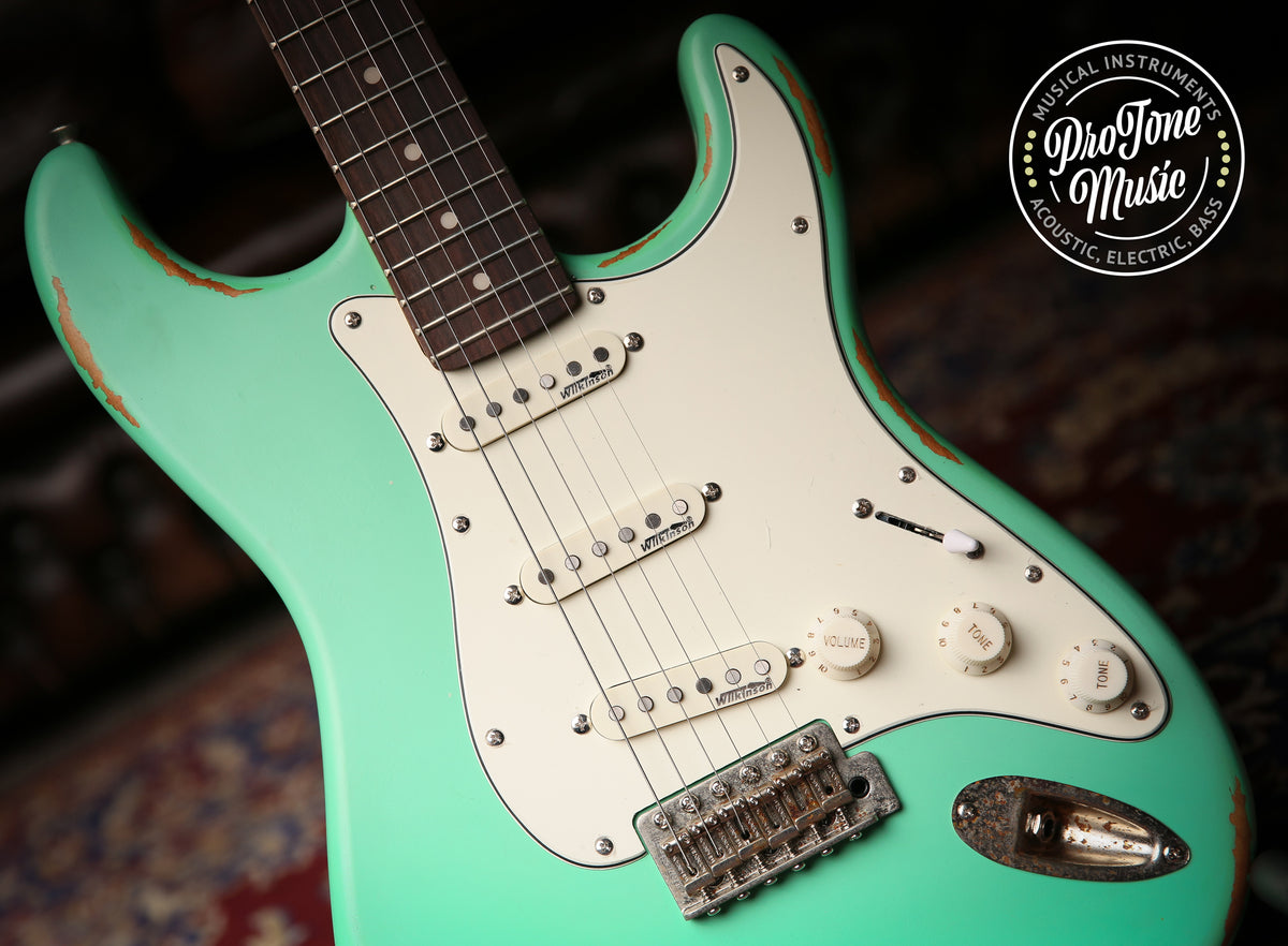 Vintage V6 ICON Electric Guitar Distressed Ventura Green - ProTone Music