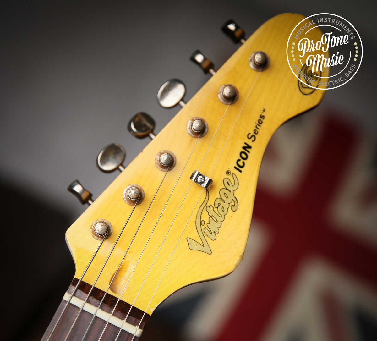 Vintage V6 ICON Electric Guitar Distressed Ventura Green - ProTone Music