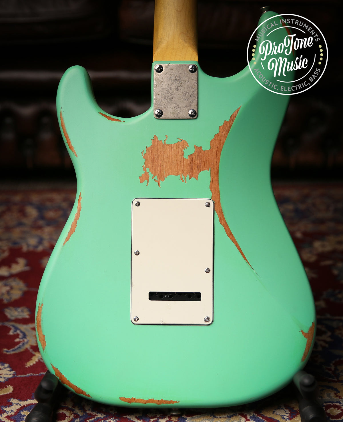 Vintage V6 ICON Electric Guitar Distressed Ventura Green - ProTone Music