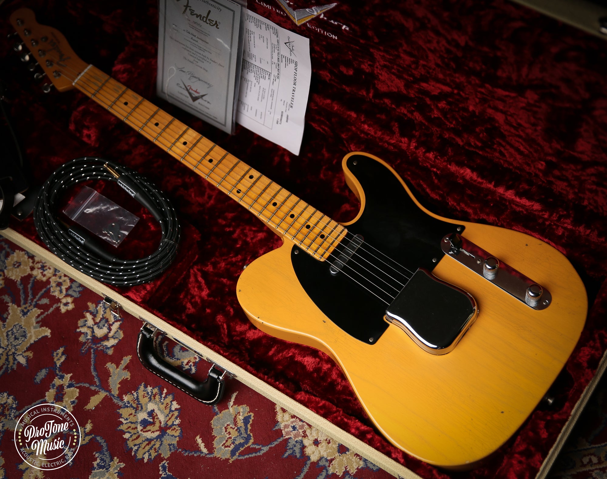 Fender USA Custom Shop 52' Reissue Tele Mod Journeyman Relic Butterscotch Blonde - ProTone Music