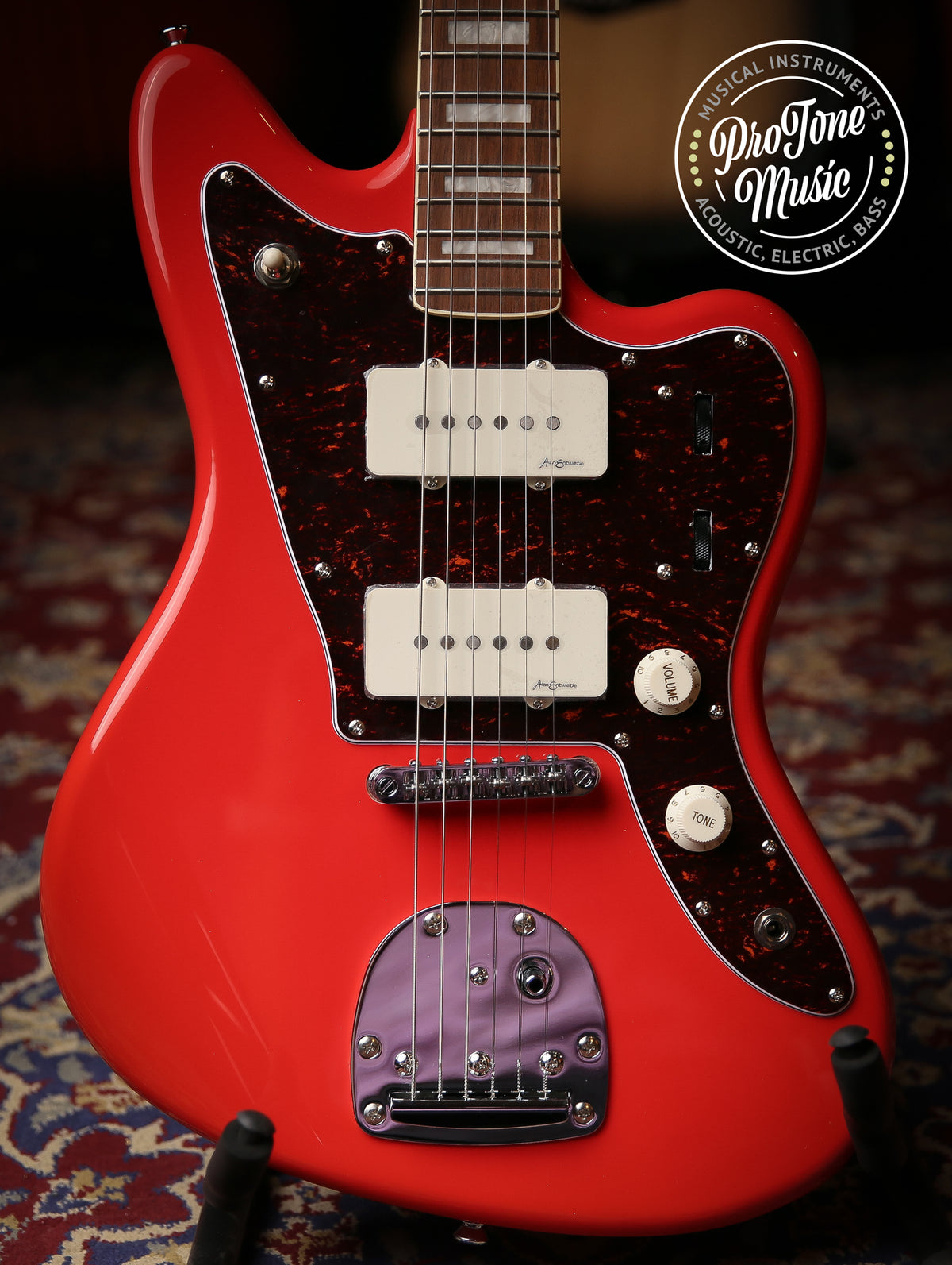Vintage REVO Series &#39;Surfmaster 90&#39; Guitar Firenze Red