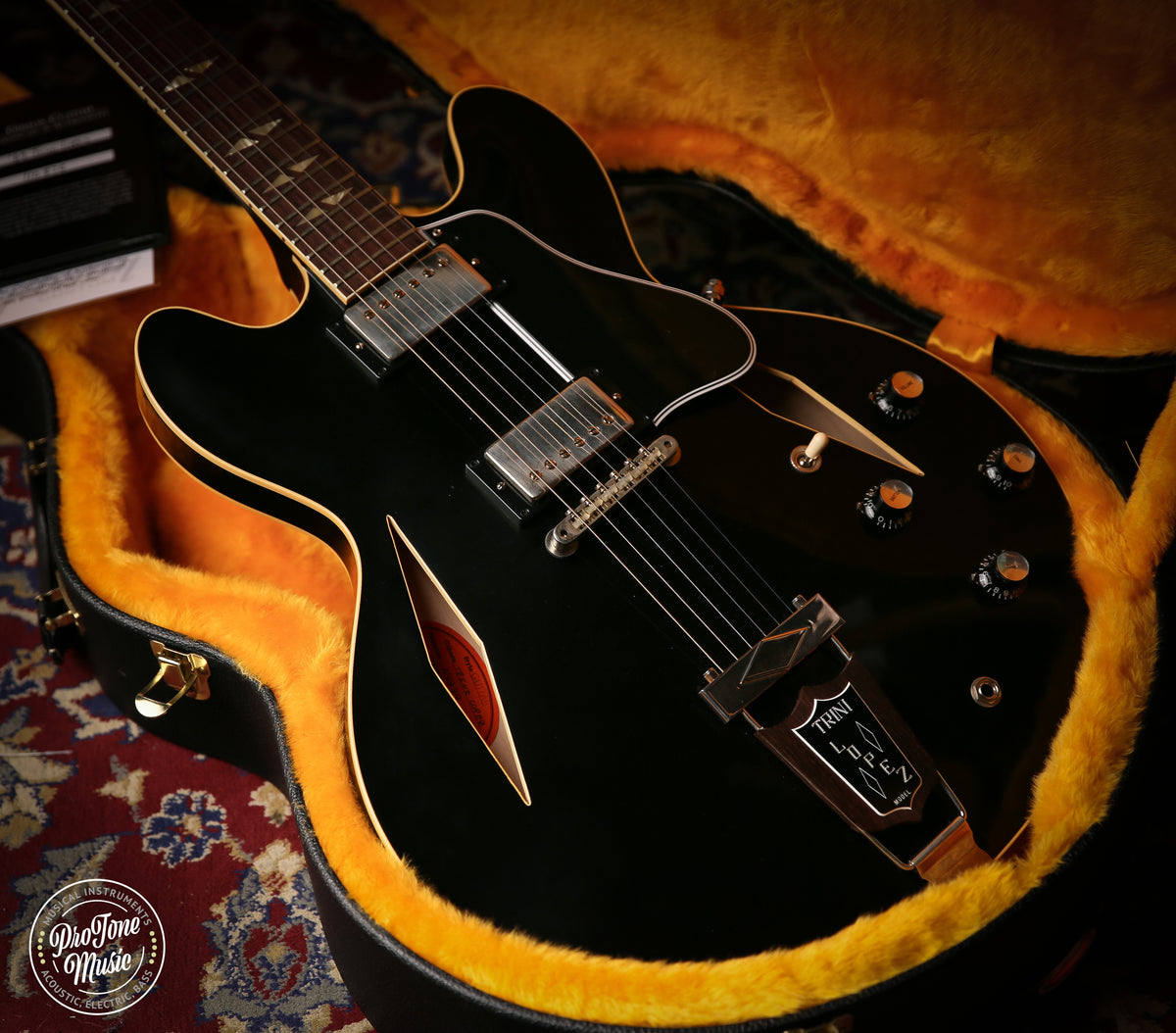 Gibson USA Custom Shop 64&#39; Reissue Trini Lopez VOS Ebony - ProTone Music