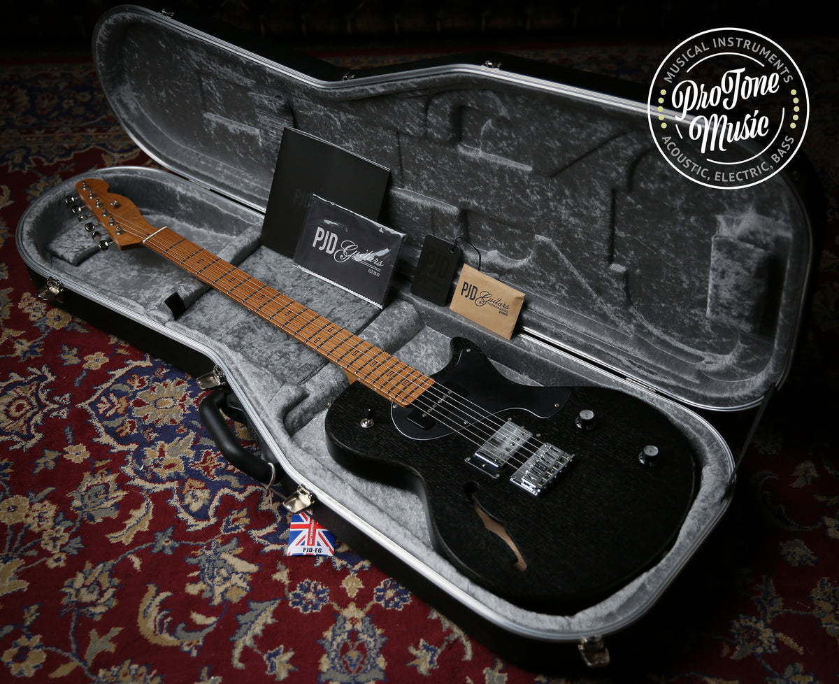 PJD Guitars Carey Standard F Hole Satin Black