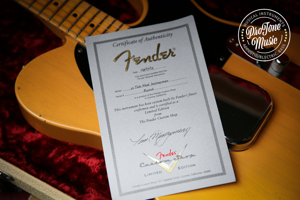Fender USA Custom Shop 52&#39; Reissue Tele Mod Journeyman Relic Butterscotch Blonde