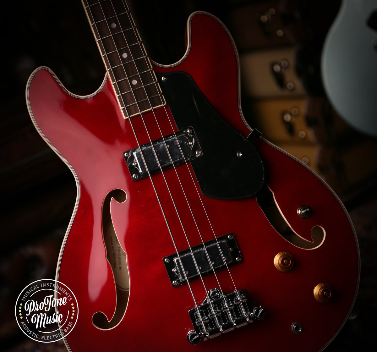 Aria TAB Classic 4 String Semi Hollow Bass Wine Red - ProTone Music