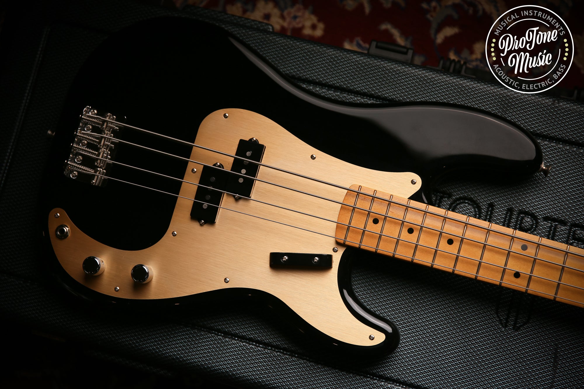 2023 Fender 50's Mexican Vintera Precision Bass Black & Hard Case - ProTone Music