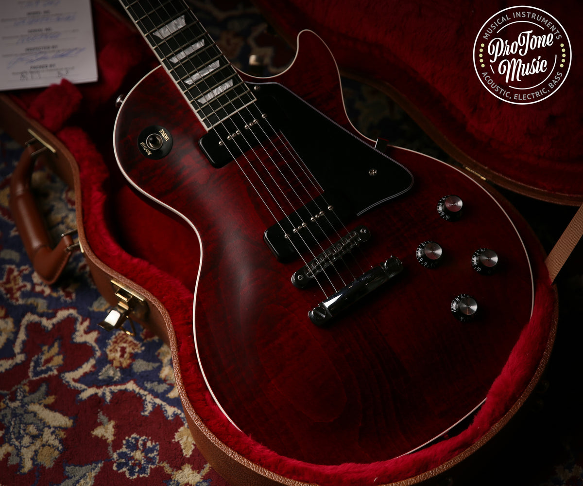 2018 Gibson USA Les Paul Classic Player Plus P90 in Vintage Wine Red - ProTone Music