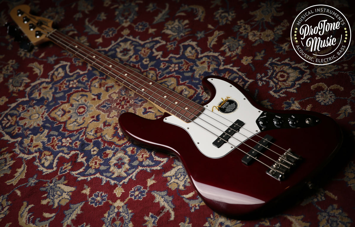 1998 Fender Mexican 4 String Jazz Bass Burgundy &amp; Hard Case